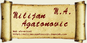 Milijan Agatonović vizit kartica